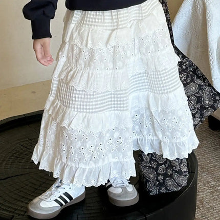 キッズトップス/スカート 長袖スウェットシャツ/レースフリルスカート - mamahalo shop - スカート - ベビー服 - 子供服 - 男の子 - 女の子