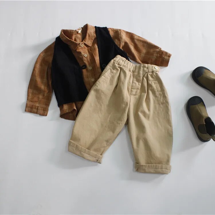 -キッズ ルーズ ロング パンツ - mamahalo shop - ロングパンツ・スウェットパンツ -  べビー服 - 子供服 - 男の子 - 女の子