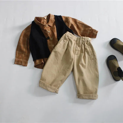 -キッズ ルーズ ロング パンツ - mamahalo shop - ロングパンツ・スウェットパンツ -  べビー服 - 子供服 - 男の子 - 女の子