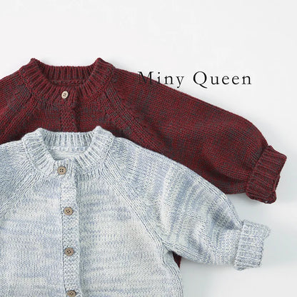 -キッズカーディガン シンプルベーシックルーズニットジャケット 2カラー【mh0007103】 - mamahalo shop - カーディガン・パーカー -  べビー服 - 子供服 - 男の子 - 女の子