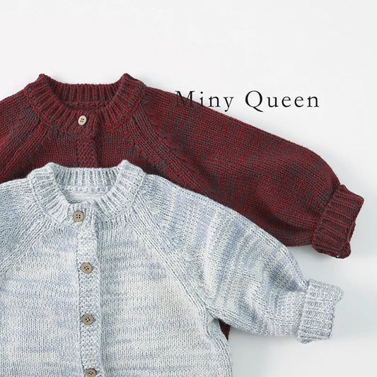 -キッズカーディガン シンプルベーシックルーズニットジャケット 2カラー【mh0007103】 - mamahalo shop - カーディガン・パーカー -  べビー服 - 子供服 - 男の子 - 女の子