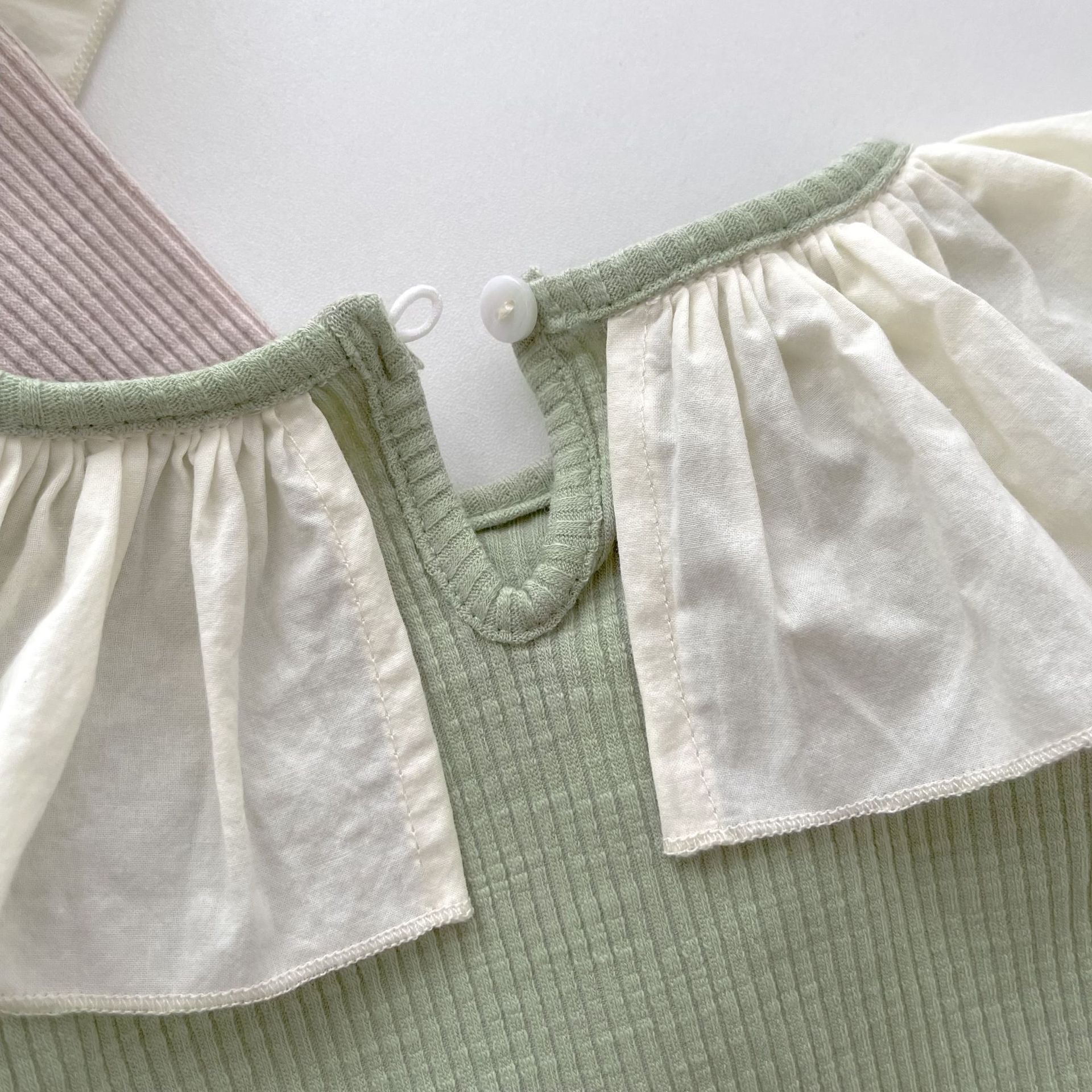 -ベビー フリル サークルカラー ピエロカラー 長袖 Tシャツ トップス ガールズ - mamahalo shop - 長袖Tシャツ -  べビー服 - 子供服 - 男の子 - 女の子