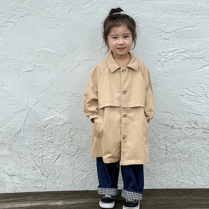 キッズアウター ウエスト切り替えステンカラーコート ロングコート 2カラー - mamahalo shop - ロングコート -  べビー服 - 子供服 - 男の子 - 女の子