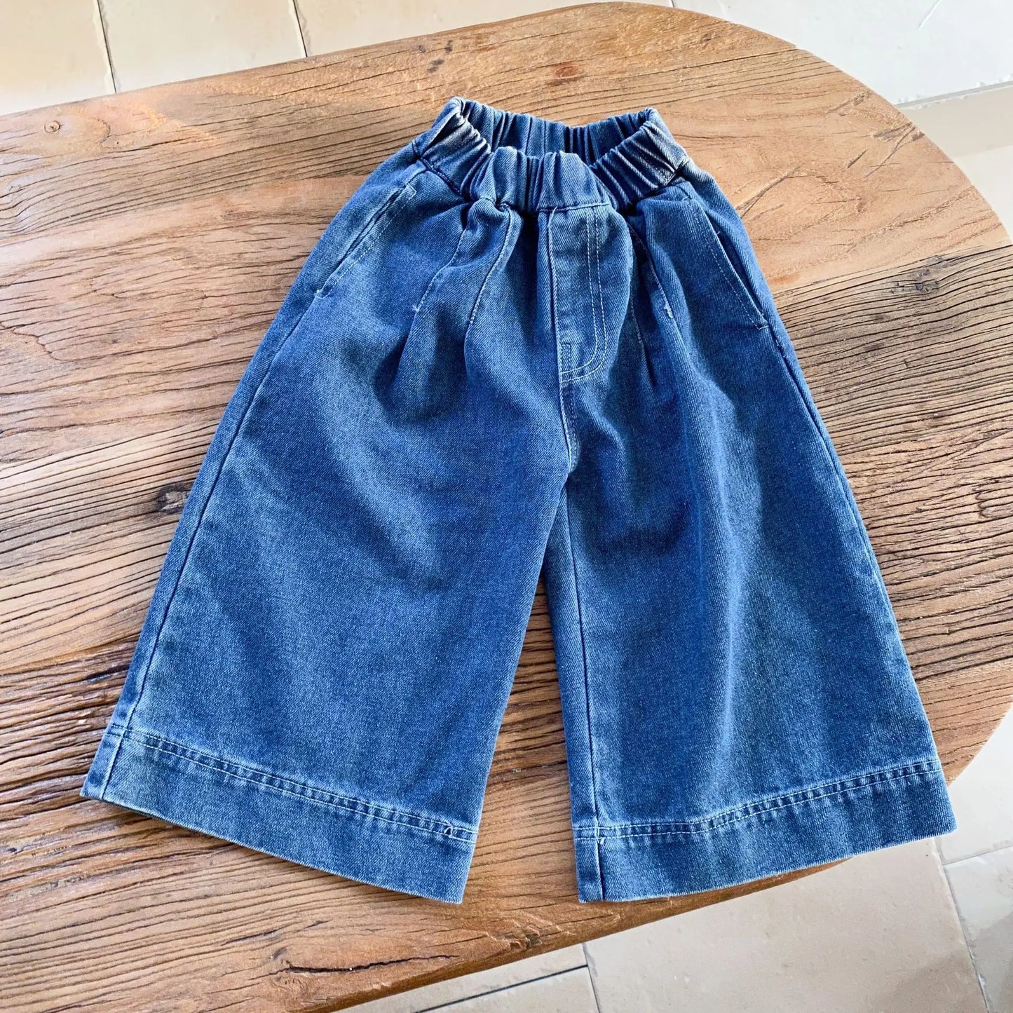 -キッズパンツ ソフトデニムルーズワイドバギーパンツ 2カラー【mh0006690】 - mamahalo shop - デニムパンツ -  べビー服 - 子供服 - 男の子 - 女の子