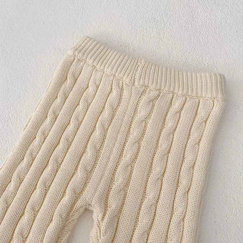 -ベビートップス ボトムス ボーダーニットセーター ニットレギンスパンツ ベアくま - mamahalo shop - ニット・セーター -  べビー服 - 子供服 - 男の子 - 女の子