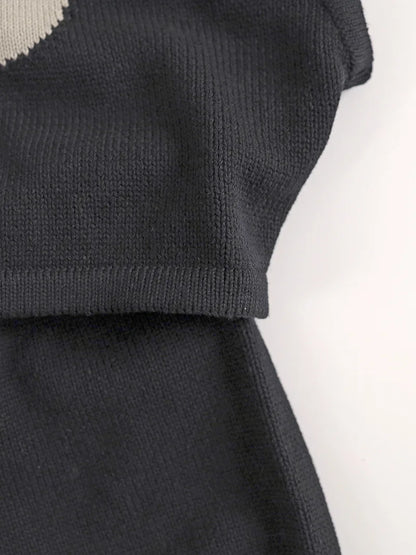 -キッズトップス/パンツ ベアくまニットベスト/ニットハーフパンツ - mamahalo shop - ノースリーブセットアップ -  べビー服 - 子供服 - 男の子 - 女の子