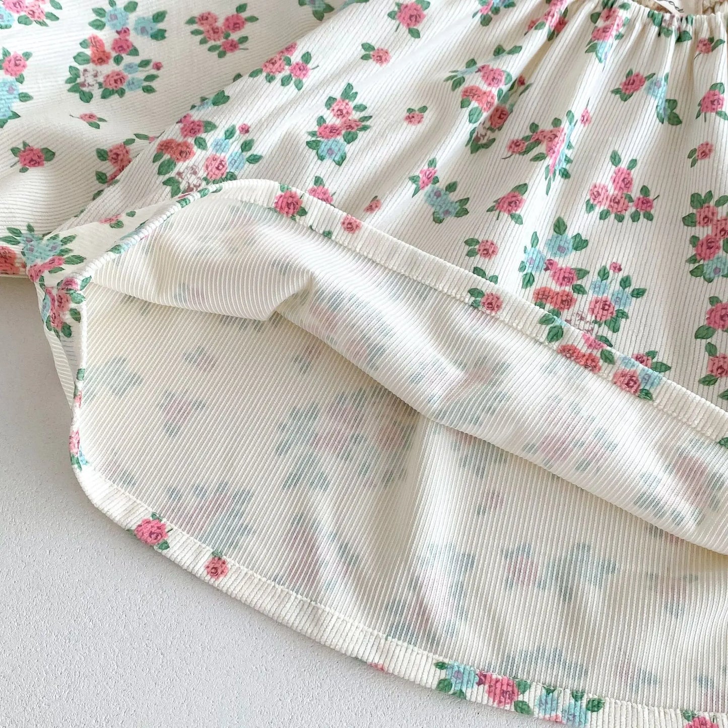 -キッズトップス 長袖チュニックブラウス スモック フラワー花柄プリント【mh0006363】 - mamahalo shop - 長袖シャツ・ブラウス -  べビー服 - 子供服 - 男の子 - 女の子