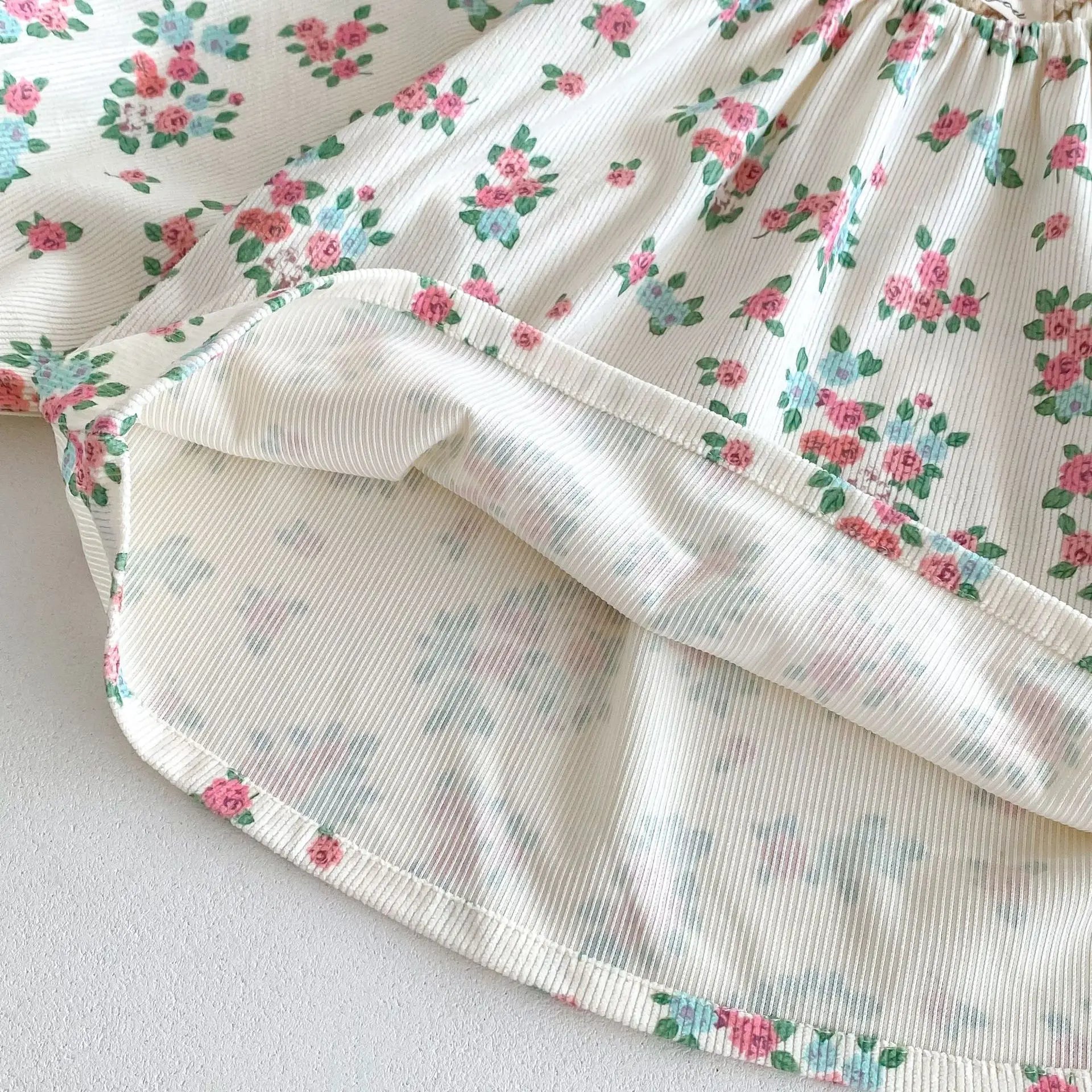 -キッズトップス 長袖チュニックブラウス スモック フラワー花柄プリント【mh0006363】 - mamahalo shop - 長袖シャツ・ブラウス -  べビー服 - 子供服 - 男の子 - 女の子