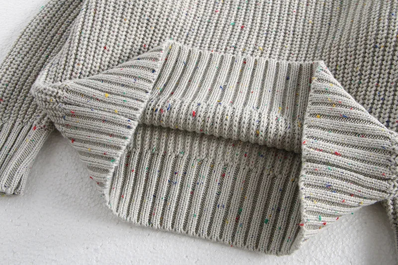 -ベビーキッズトップス リブニット セーター カラフルネップ 2カラー【mh0006346】 - mamahalo shop - ニット・セーター -  べビー服 - 子供服 - 男の子 - 女の子