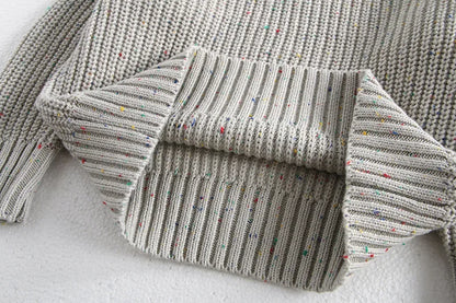 -ベビーキッズトップス リブニット セーター カラフルネップ 2カラー【mh0006346】 - mamahalo shop - ニット・セーター -  べビー服 - 子供服 - 男の子 - 女の子