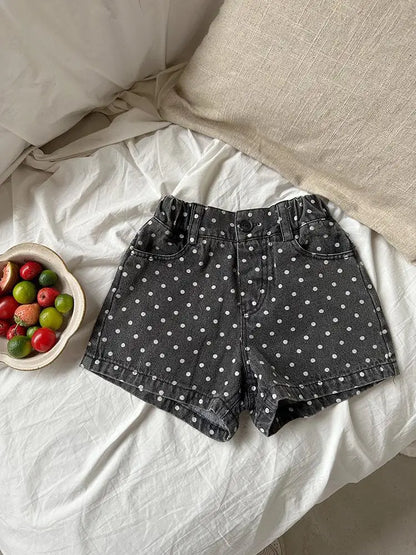 -キッズパンツ ショートパンツ 水玉ドットプリント【mh0005482】 - mamahalo shop - ハーフパンツ・ショートパンツ -  べビー服 - 子供服 - 男の子 - 女の子