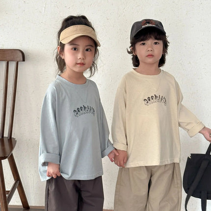 キッズトップス グラフィティロゴプリント長袖Tシャツ - mamahalo shop - 長袖Tシャツ -  べビー服 - 子供服 - 男の子 - 女の子