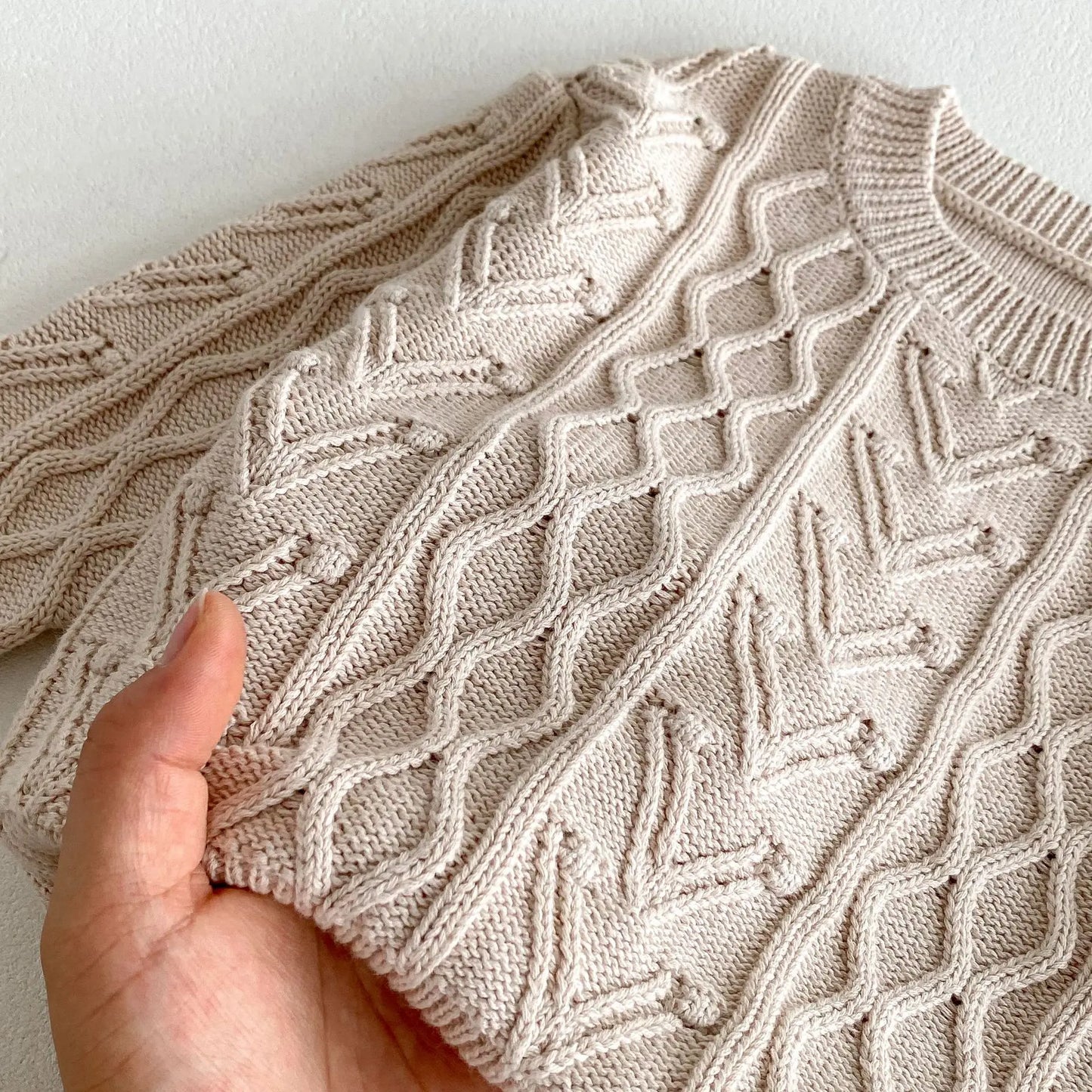 -キッズトップス ニットセーター アランニット ケーブル編み 3カラー【mh0006667】 - mamahalo shop - ニット・セーター -  べビー服 - 子供服 - 男の子 - 女の子