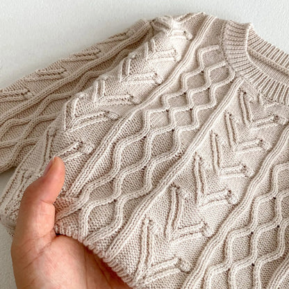 -キッズトップス ニットセーター アランニット ケーブル編み 3カラー【mh0006667】 - mamahalo shop - ニット・セーター -  べビー服 - 子供服 - 男の子 - 女の子