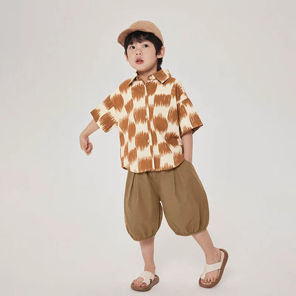 キッズトップス 半袖シャツ チェック 2カラー - mamahalo shop - 半袖シャツ・ブラウス -  べビー服 - 子供服 - 男の子 - 女の子