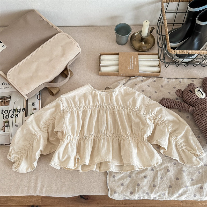 -キッズ 長袖 バットスリーブ チュニック ブラウス ガールズ - mamahalo shop - 長袖シャツ・ブラウス -  べビー服 - 子供服 - 男の子 - 女の子