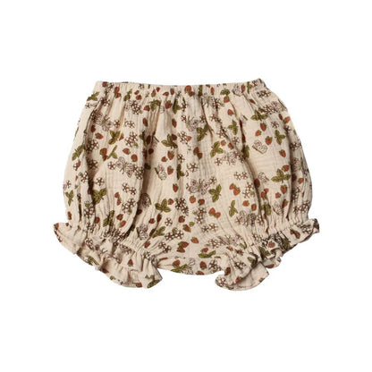 -☺︎ ベビーセットアップ 2点セット ノースリーブブラウス+フリルブルマパンツ フラワー花柄プリント 2カラー - mamahalo shop - 半袖セットアップ -  べビー服 - 子供服 - 男の子 - 女の子