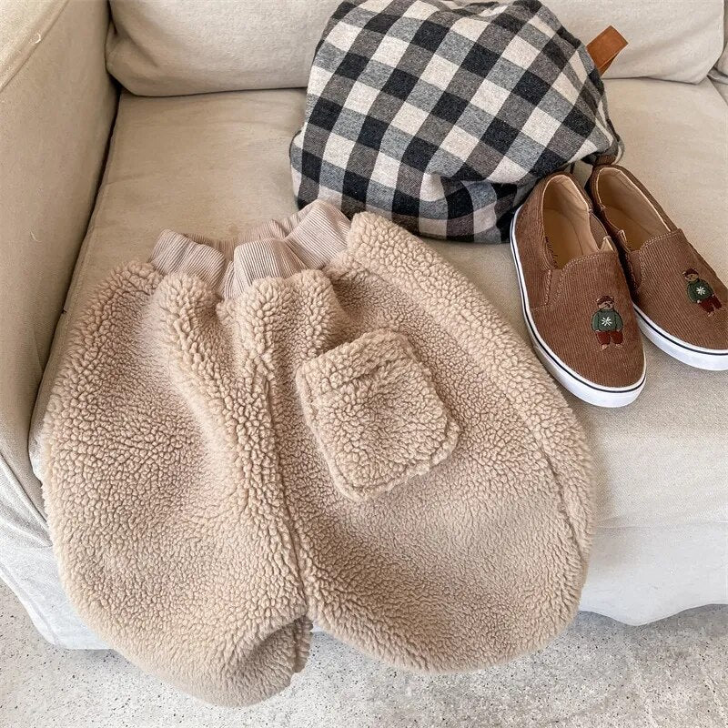 -キッズ ボアフリース ルーズ パンツ - mamahalo shop - ロングパンツ・スウェットパンツ -  べビー服 - 子供服 - 男の子 - 女の子