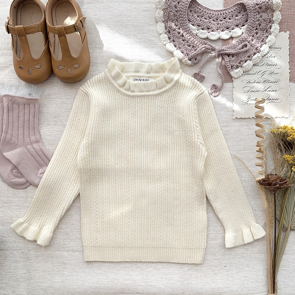 -キッズ ニット フリル 長袖 トップス セーター カットソー - mamahalo shop - ニット・セーター -  べビー服 - 子供服 - 男の子 - 女の子