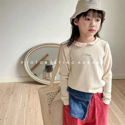 キッズトップス 長袖丸襟Tシャツ ブラウス 4カラー - mamahalo shop - 長袖Tシャツ -  べビー服 - 子供服 - 男の子 - 女の子