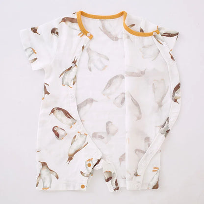 -ベビーロンパース 半袖カバーオール アニマルプリント 5カラー【mh0004592】 - mamahalo shop - 半袖ロンパース -  べビー服 - 子供服 - 男の子 - 女の子