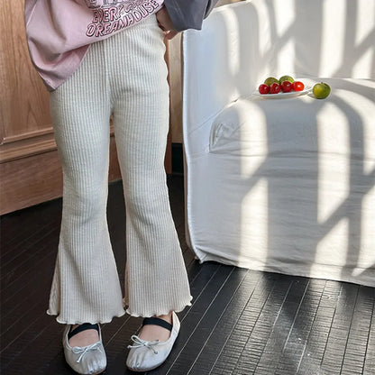 -キッズパンツ フリルフレアリブニットシンプルレギンスパンツ 5カラー - mamahalo shop - レギンスパンツ -  べビー服 - 子供服 - 男の子 - 女の子