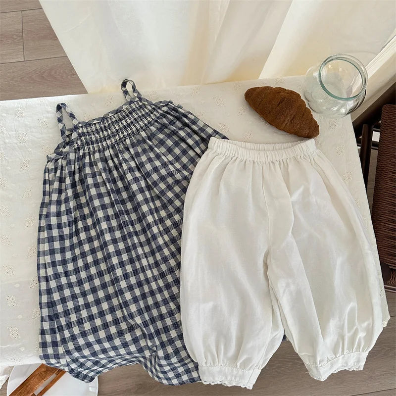 -キッズパンツ クロップドパンツ レース 2カラー【mh0005310】 - mamahalo shop - ロングパンツ・スウェットパンツ -  べビー服 - 子供服 - 男の子 - 女の子