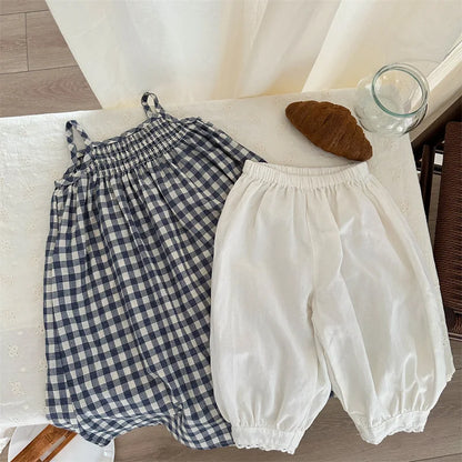 -キッズパンツ クロップドパンツ レース 2カラー【mh0005310】 - mamahalo shop - ロングパンツ・スウェットパンツ -  べビー服 - 子供服 - 男の子 - 女の子