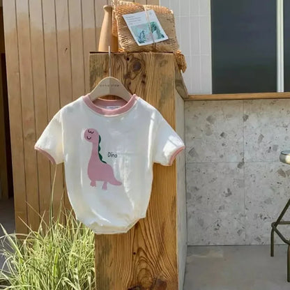 -ベビーロンパース 恐竜ダイナソープリント 半袖ボディスーツ 3カラー【mh0005167】 - mamahalo shop - 半袖ロンパース -  べビー服 - 子供服 - 男の子 - 女の子