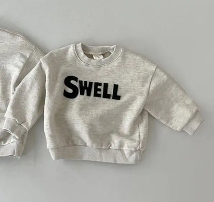 -ベビーキッズ スウェットトレーナー レターロゴ刺繍 2カラー - mamahalo shop - トレーナー・フーディ -  べビー服 - 子供服 - 男の子 - 女の子