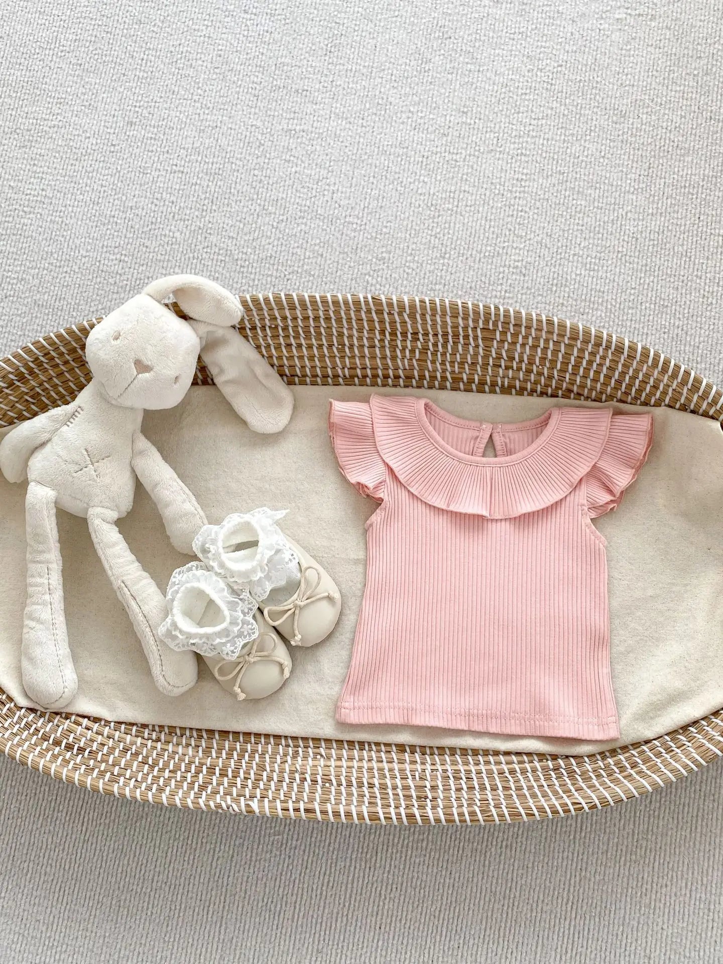 -ベビートップス サークルフリル襟 半袖Tシャツ カットソー 5カラー【mh0005599】 - mamahalo shop - 半袖Tシャツ -  べビー服 - 子供服 - 男の子 - 女の子