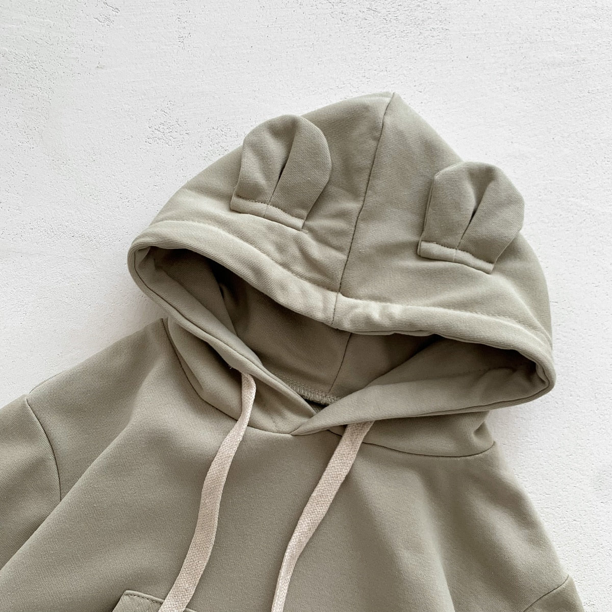 -ベビー くま耳 フーディ 長袖 ロンパース 足つき レギンス タイツ ユニセックス【mh0002363】 - mamahalo shop - 長袖ロンパース -  べビー服 - 子供服 - 男の子 - 女の子