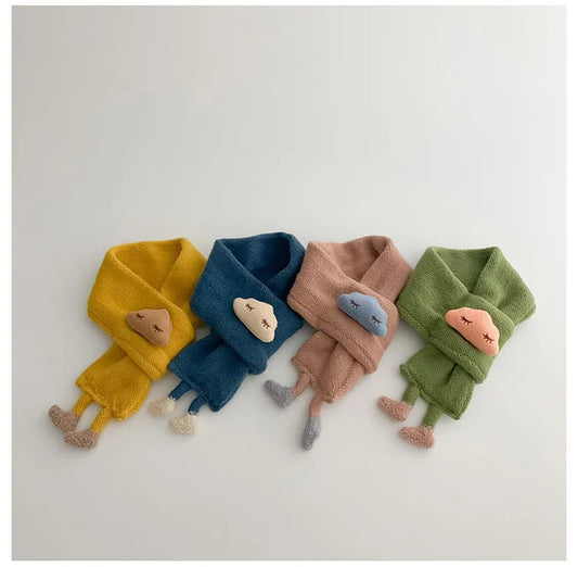 -ベビーマフラー 雲 クラウド 足つき ワンポイント スカーフ ユニセックス 男の子 女の子 子供服 - mamahalo shop - ネックウォーマー -  べビー服 - 子供服 - 男の子 - 女の子