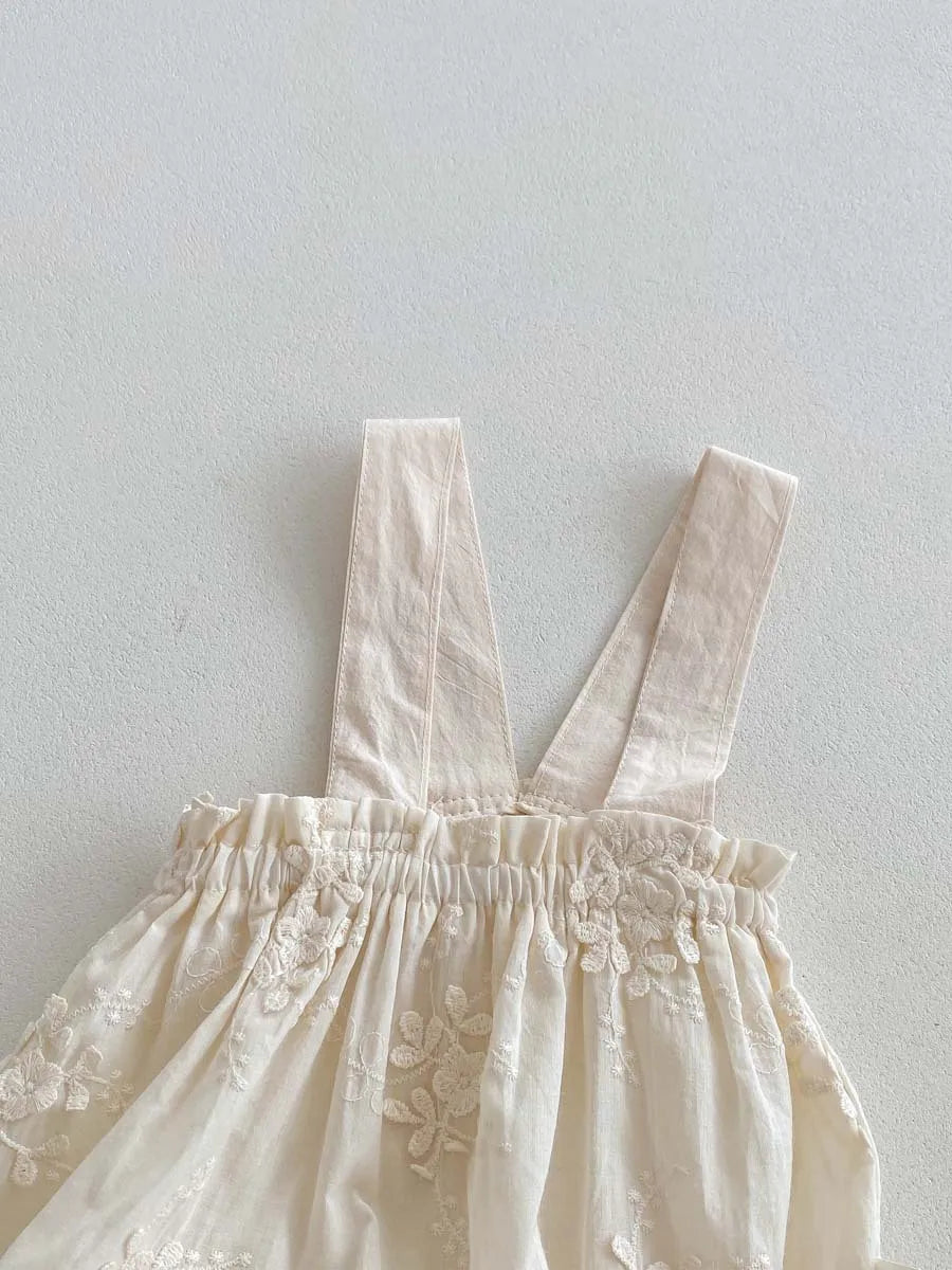 -ベビートップス/パンツ 半袖パフスリーブTシャツ/刺繍サスペンダーブルマパンツ【mh0006190】 - mamahalo shop - サロペットパンツ・サスペンダーパンツ -  べビー服 - 子供服 - 男の子 - 女の子