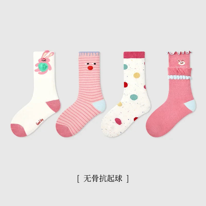 -キッズソックス 靴下4足セット カラフルミドル丈カジュアルソックスセット【mh0007350】 - mamahalo shop - ベビー用靴下・タイツ -  べビー服 - 子供服 - 男の子 - 女の子