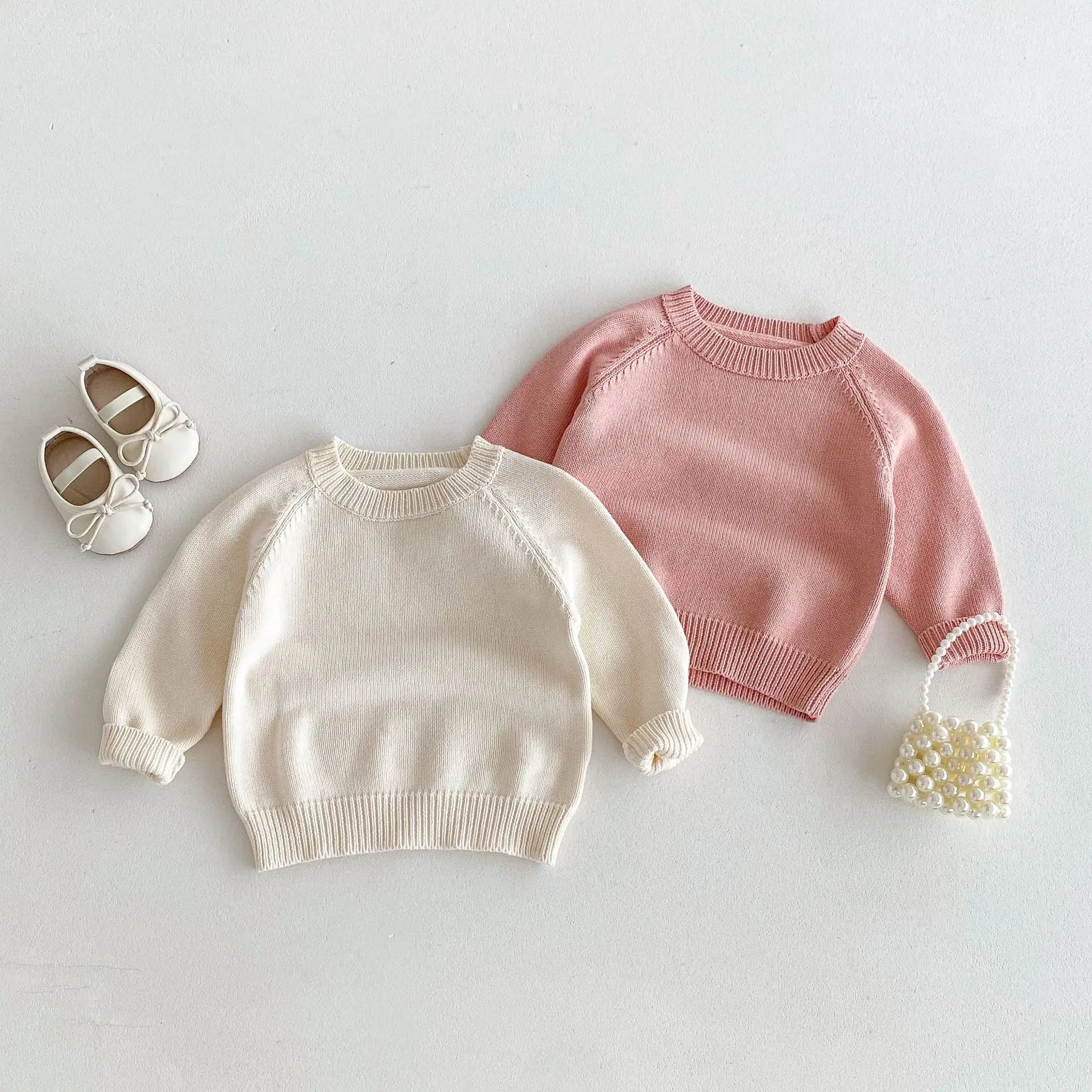 -キッズトップス ニットセーター シンプルベーシック 2カラー - mamahalo shop - ニット・セーター -  べビー服 - 子供服 - 男の子 - 女の子