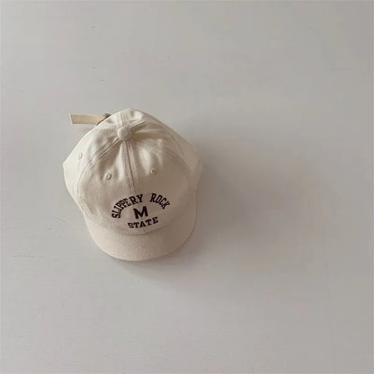 -ベビーキッズ帽子 キャップ ショートブリム 野球帽 ハット レターロゴ刺繍 サンハット【mh0005237】 - mamahalo shop - ベビー用帽子 -  べビー服 - 子供服 - 男の子 - 女の子