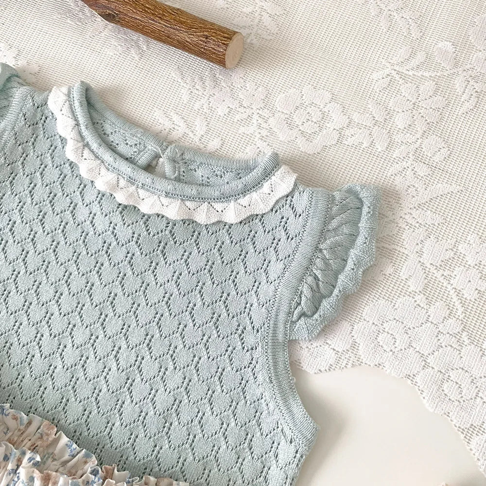 -ベビーキッズトップス サマーニット レースニット ノースリーブカットソー 2カラー - mamahalo shop - タンクトップ・キャミソール・ノースリーブトップス -  べビー服 - 子供服 - 男の子 - 女の子