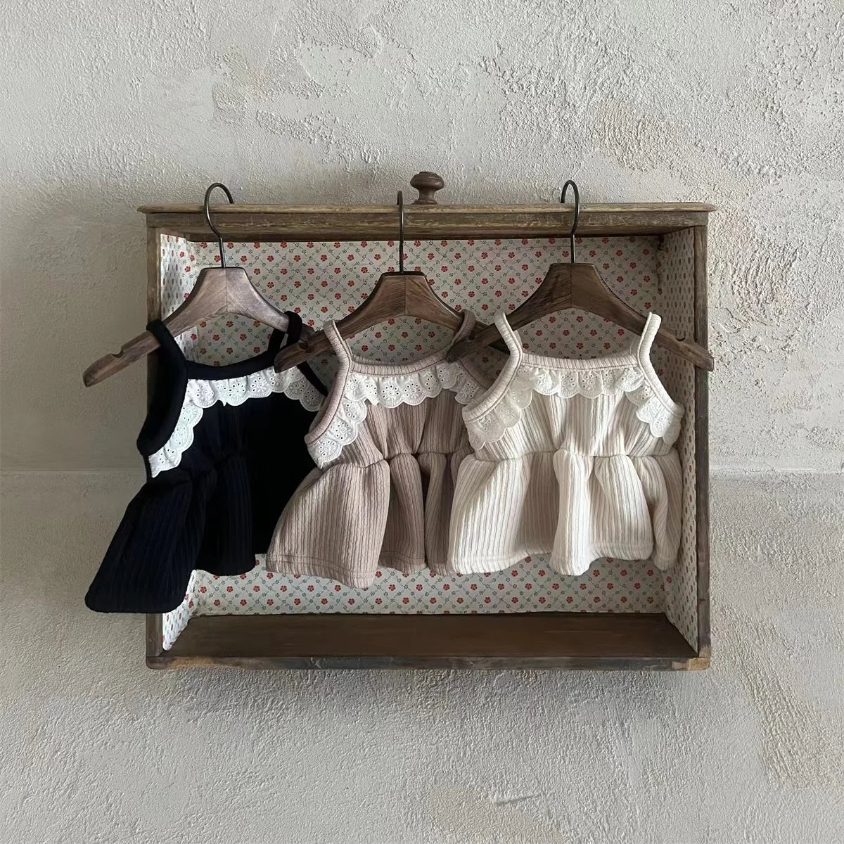 -ベビーワンピース キャミソールレースペプラムチュニック キャミワンピ ミニワンピ 3カラー【mh0005735】 - mamahalo shop - ノースリーブワンピース -  べビー服 - 子供服 - 男の子 - 女の子