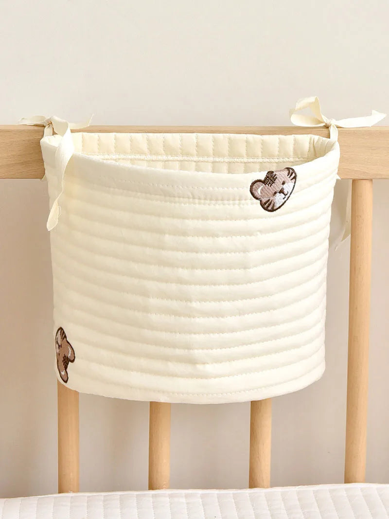 -ベビーオーガナイザー ベビーベッドポケット くまベア うさぎバニー 月ムーン 星スター 刺繍 ストレージ 収納 - mamahalo shop - ベビー＆キッズ雑貨 -  べビー服 - 子供服 - 男の子 - 女の子