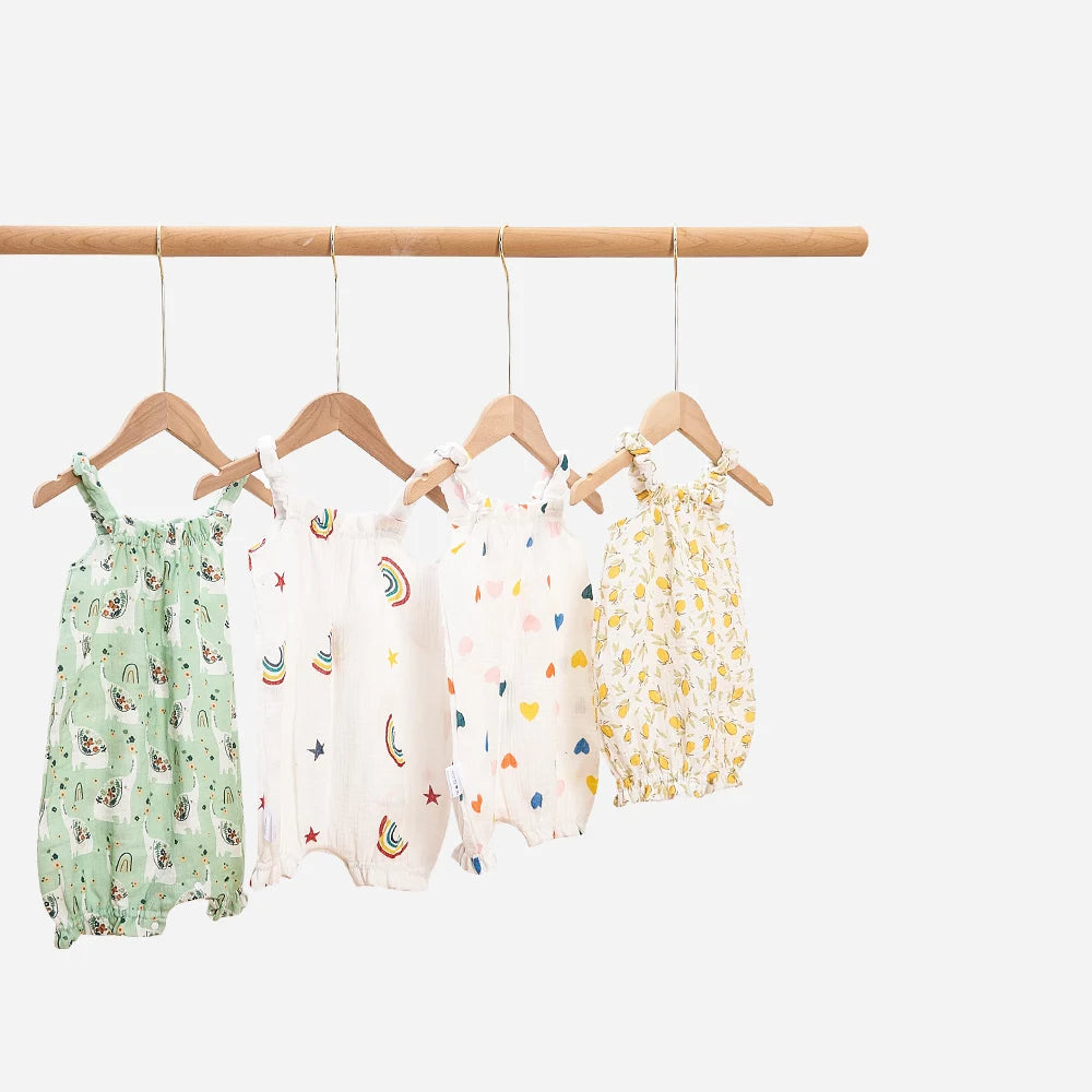 -☺︎ ベビージャンプスーツ キャミソールボディスーツ 帽子セット - mamahalo shop - ノースリーブジャンプスーツ -  べビー服 - 子供服 - 男の子 - 女の子