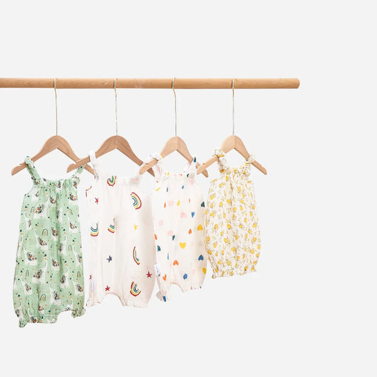 -☺︎ ベビージャンプスーツ キャミソールボディスーツ 帽子セット - mamahalo shop - ノースリーブジャンプスーツ -  べビー服 - 子供服 - 男の子 - 女の子