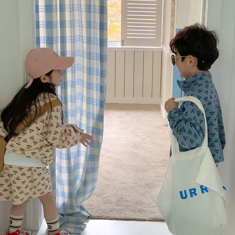 -キッズセットアップ 2点セット ジッパースウェットジャケット ハーフパンツ プリント柄 ベージュ - mamahalo shop - 長袖セットアップ -  べビー服 - 子供服 - 男の子 - 女の子