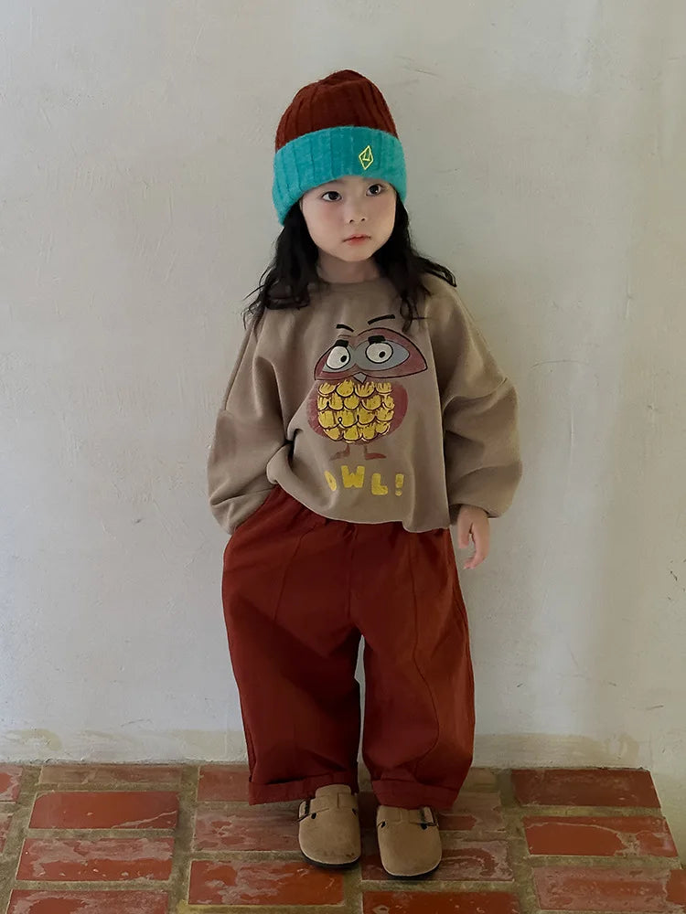 -キッズパンツ ワイドルーズシンプルロングパンツ 3カラー - mamahalo shop - ロングパンツ・スウェットパンツ -  べビー服 - 子供服 - 男の子 - 女の子