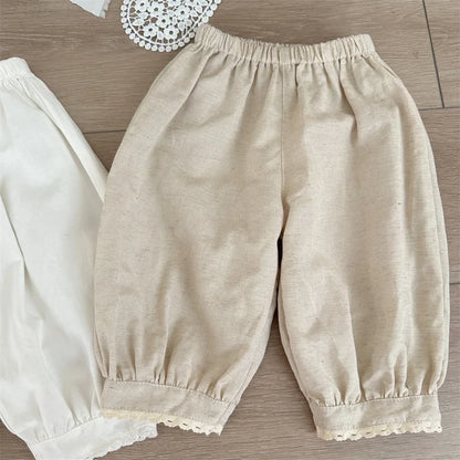 -キッズパンツ クロップドパンツ レース 2カラー【mh0005310】 - mamahalo shop - ロングパンツ・スウェットパンツ -  べビー服 - 子供服 - 男の子 - 女の子