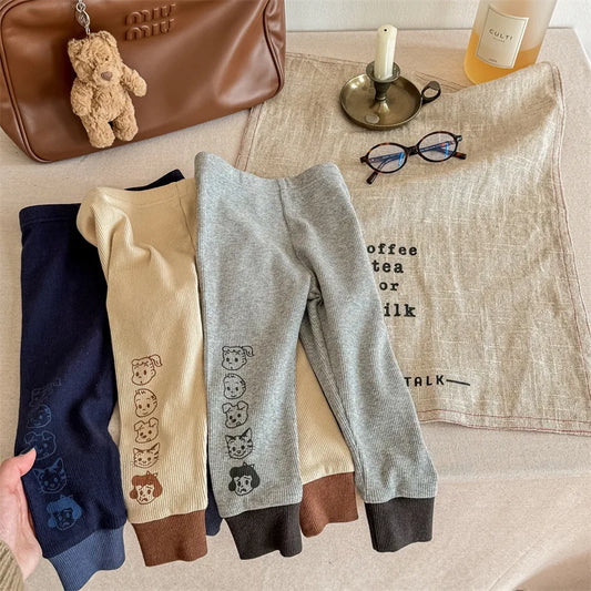 -キッズパンツ ロゴプリント柄 レギンスパンツ 3カラー - mamahalo shop - レギンスパンツ -  べビー服 - 子供服 - 男の子 - 女の子