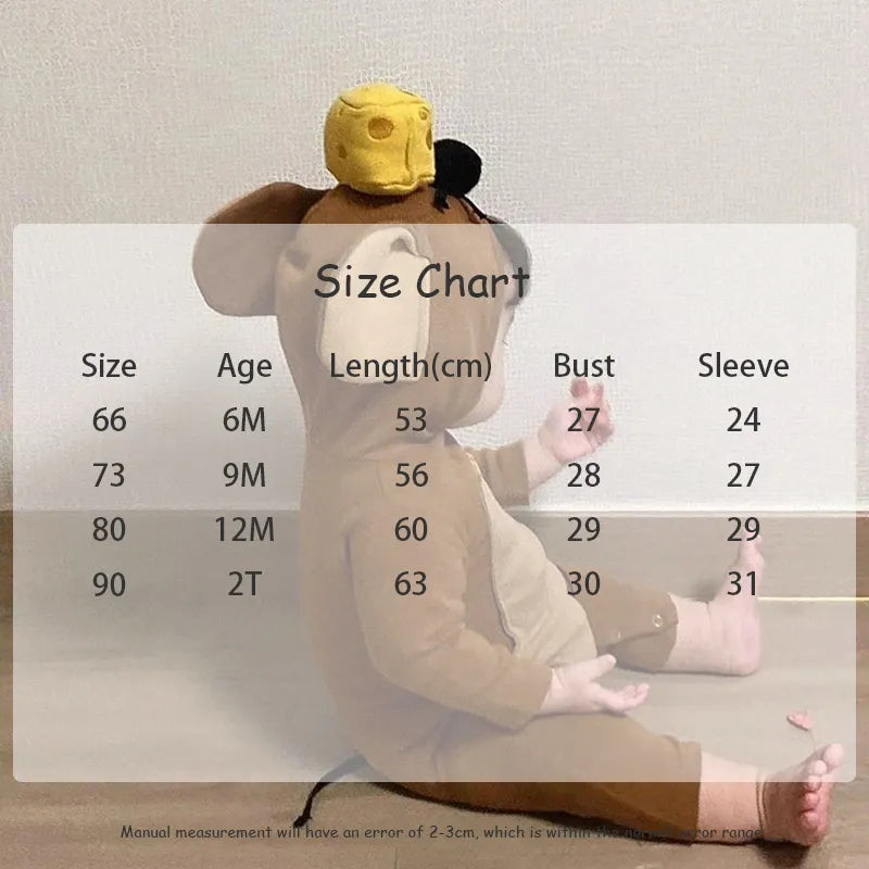 -ベビー ねずみ 耳付きフード ロンパース ハロウィーン コスチューム【mh0000102】 - mamahalo shop - 長袖ロンパース -  べビー服 - 子供服 - 男の子 - 女の子