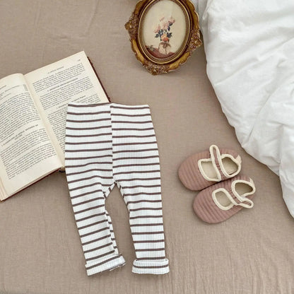 ベビー ボーダー 無地 シンプル レギンスパンツ - mamahalo shop - レギンスパンツ - ベビー服 - 子供服 - 男の子 - 女の子