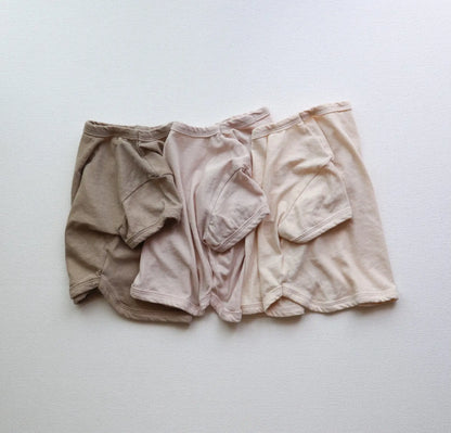 -ベビートップス 半袖Tシャツ くすみカラー シンプルベーシック 3カラー - mamahalo shop - 半袖Tシャツ -  べビー服 - 子供服 - 男の子 - 女の子