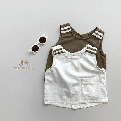 -キッズトップス ノースリーブシャツ シンプルペーシック 2カラー【mh0006327】 - mamahalo shop - タンクトップ・キャミソール・ノースリーブトップス -  べビー服 - 子供服 - 男の子 - 女の子